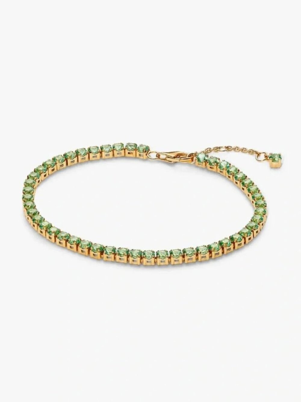 Pandora Gold Bracelet with Green Stones - Women Jewelry